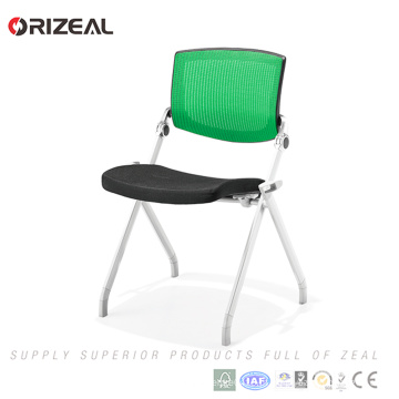Orizeal Popular preço de fábrica de metal quatro pernas dobrável cadeira do visitante do escritório com os braços para venda (OZ-OCV008-2B)
